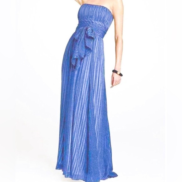 🌻2X HP🌻BCBGMAXAZRIA Violet Strapless Silk Floor Length Evening Dress, Size: 0 - Picture 6 of 14